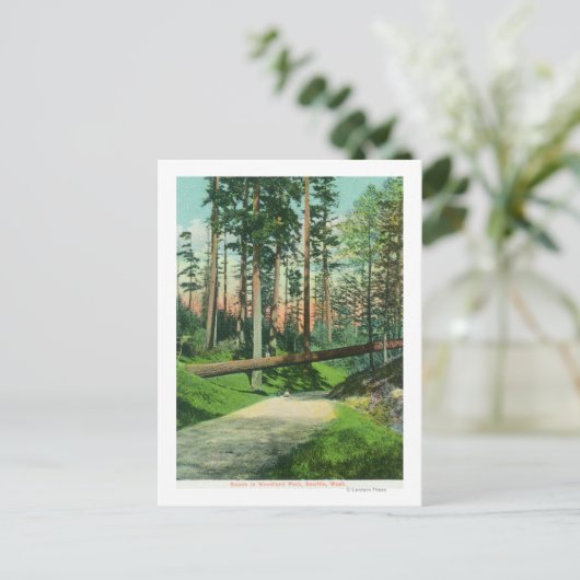 A Fallen Tree at Woodland Park Scene Briefkaart (Staand voorkant)