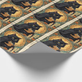 A Familiar Black Cat And Toadstools Halloween 1 Cadeaupapier (Hoek)