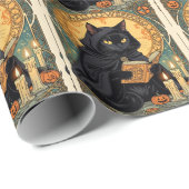 A Familiar Black Cat And Toadstools Halloween 1 Cadeaupapier (Rol Hoek)