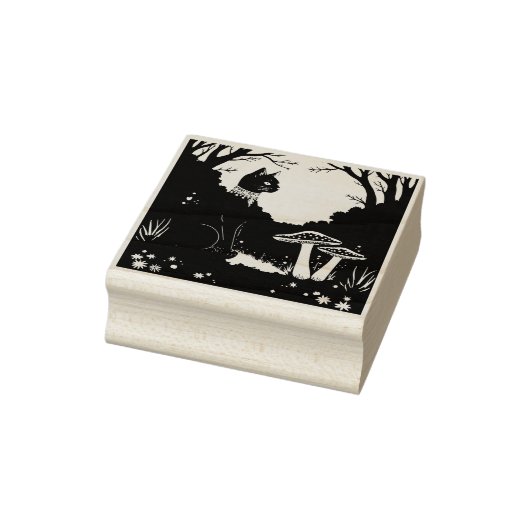 A Familiar Black Cat And Toadstools Halloween 1 Rubberstempel (Stempel)