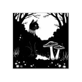 A Familiar Black Cat And Toadstools Halloween 1 Rubberstempel (Afrduk)