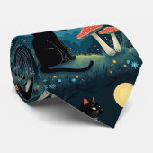 A Familiar Black Cat And Toadstools Halloween 1 Stropdas (Opgerold)