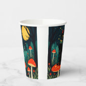 A Familiar Black Cat And Toadstools Halloween 2 Papieren Bekers (Links)