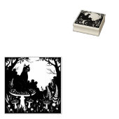 A Familiar Black Cat And Toadstools Halloween 4 Rubberstempel (Gestempeld)