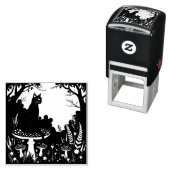 A Familiar Black Cat And Toadstools Halloween 4 Zelfinktende Stempel (In situ)