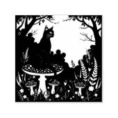 A Familiar Black Cat And Toadstools Halloween 4 Zelfinktende Stempel (Design)