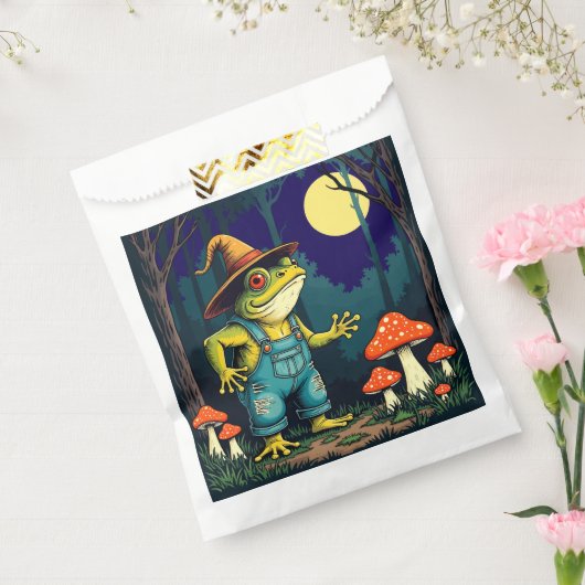 A Familiar Toad Witch Foraging At Night Bedankzakje (Gezegeld)