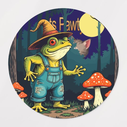 A Familiar Toad Witch Foraging At Night Labels (Design 2)