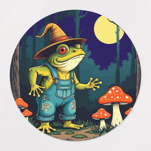 A Familiar Toad Witch Foraging At Night Labels (Design 1)