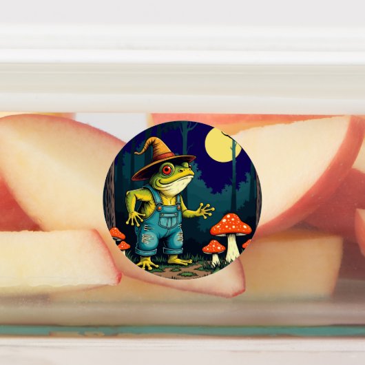 A Familiar Toad Witch Foraging At Night Labels (Aangebracht)