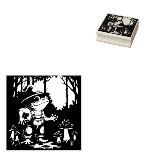 A Familiar Toad Witch Foraging At Night Rubberstempel (Gestempeld)