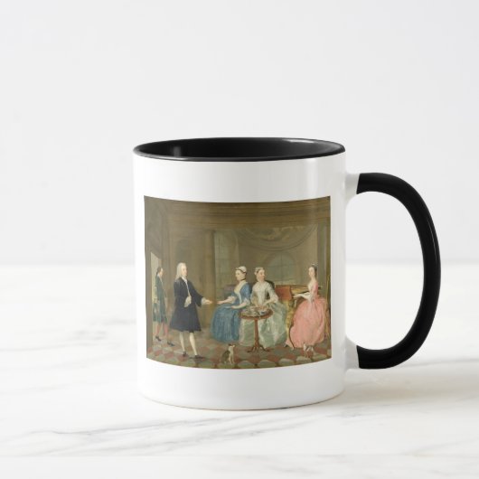 A Family Being Served with Tea, c.1740-45 (oil on Mok (Rechts)