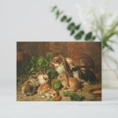 A Family of Rabbit by Alfred Richardson Barber Bedankkaart (Staand voorkant)