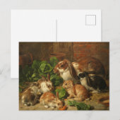 A Family of Rabbit by Alfred Richardson Barber Briefkaart (Voorkant / Achterkant)