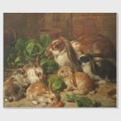A Family of Rabbit by Alfred Richardson Barber Cadeaupapier (Vlak)