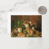 A Family of Rabbit by Alfred Richardson Barber Notitiekaartje (Voorkant / Achterkant in situ)