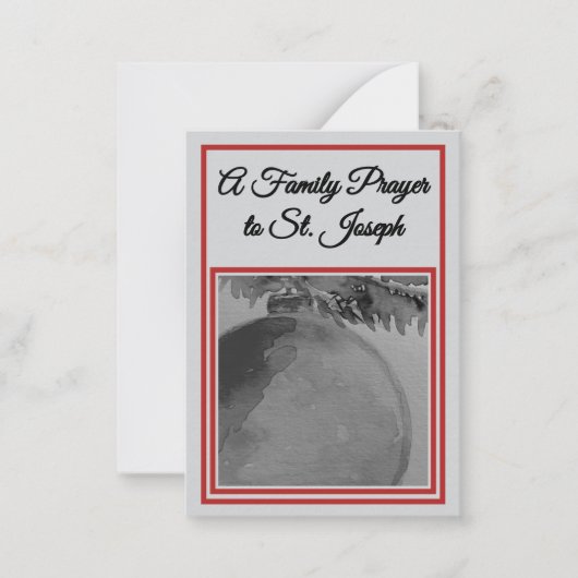 A Family Prayer to St. Joseph Prayer Card Notitiekaartje (Voorkant)