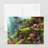 A fantasy forest full of mushrooms briefkaart (Voorkant / Achterkant)