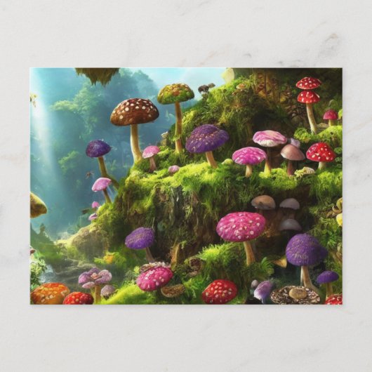 A fantasy forest full of mushrooms briefkaart (Voorkant)