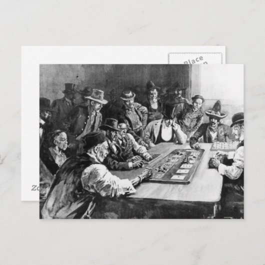 A Faro Game in El Paso Briefkaart (Voorkant / Achterkant)