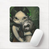 "A Ferret and Zijne Mairy" Mousepad Muismat (Met muis)
