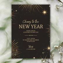 A festive new year's invitation card