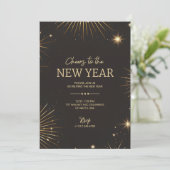 A festive new year's invitation card kaart (Staand voorkant)
