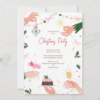 A Festive Shindig Christmas Holiday Party Invite Kaart
