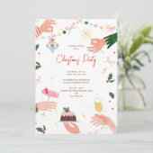 A Festive Shindig Christmas Holiday Party Invite Kaart (Staand voorkant)