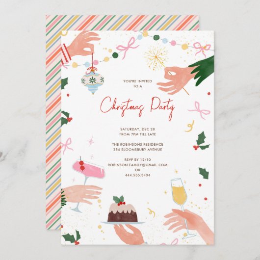 A Festive Shindig Christmas Holiday Party Invite Kaart (Voorkant / Achterkant)