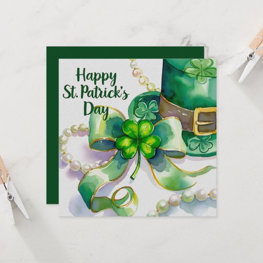 A festive St. Patrick’s Day design Kaart (Voorkant / Achterkant in situ)