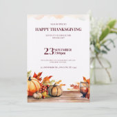 A FESTIVE THANKSGIVING INVITATION WITH A PUMPKIN  KAART (Staand voorkant)