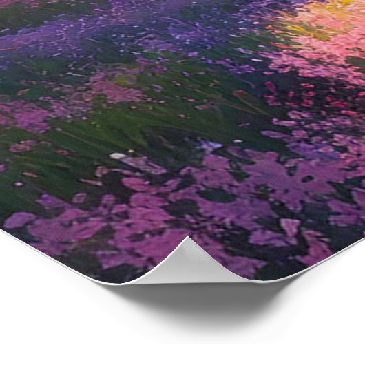 A Field of Blooms, Lake en Majestic Mountains Poster (Hoek)