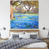A Field of Bluebonnets at Alamo Heights 1919, Canvas Afdruk (Insitu (Slaapkamer))