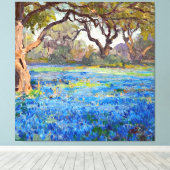 A Field of Bluebonnets at Alamo Heights 1919, Canvas Afdruk (Insitu (Houten vloer))