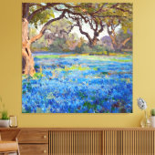 A Field of Bluebonnets at Alamo Heights 1919, Canvas Afdruk (Insitu (Woonkamer))