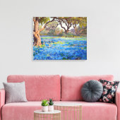 A Field of Bluebonnets at Alamo Heights 1919 Canvas Afdruk (Insitu (Woonkamer))