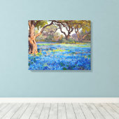 A Field of Bluebonnets at Alamo Heights 1919 Canvas Afdruk (Insitu (Houten vloer))