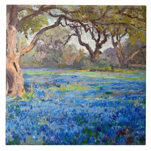 A Field of Bluebonnets at Alamo Heights 1919, Tegeltje (Voorkant)