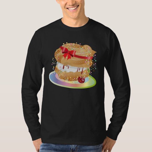 A filled wind bag with  bow illustration t-shirt (Voorkant)