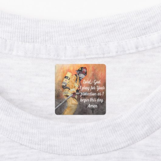 A Firefighter's Prayer T-shirt Iron On Label (Aangebracht)