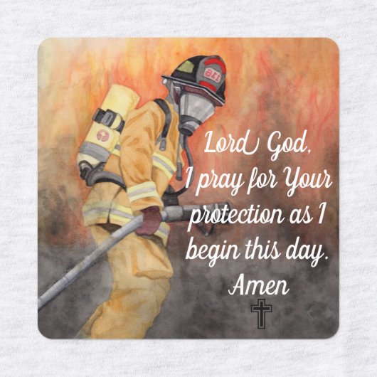 A Firefighter's Prayer T-shirt Iron On Label (Design 1)