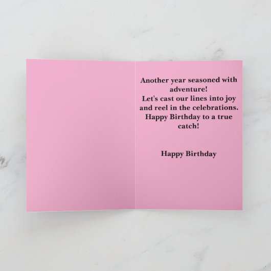 A Fisherman’s Birthday Bash Kaart (Binnen)