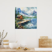 A Fishing Hose On The Lake Poster (Keuken)