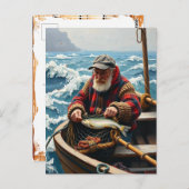 A Fishing on the Ocean Themed Keeping in Touch Briefkaart (Voorkant / Achterkant)