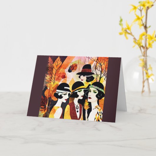 A Flappers Thanksgiving Kaart (Gele Bloem)