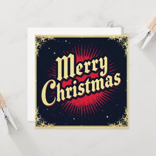 a flat gothic christmas card kaart (Voorkant / Achterkant in situ)