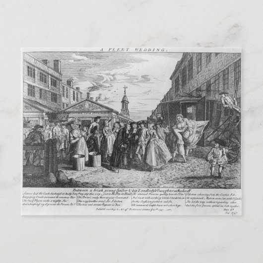 A Fleet Wedding, 1747 Briefkaart (Voorkant)
