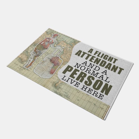A Flight Attendant And A Normal Person Live Here Deurmat (Schuin)