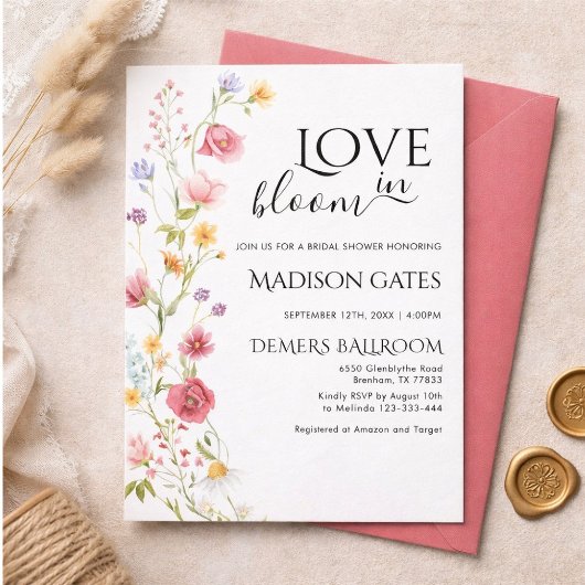 A floral bachelorette party invitation Kaart